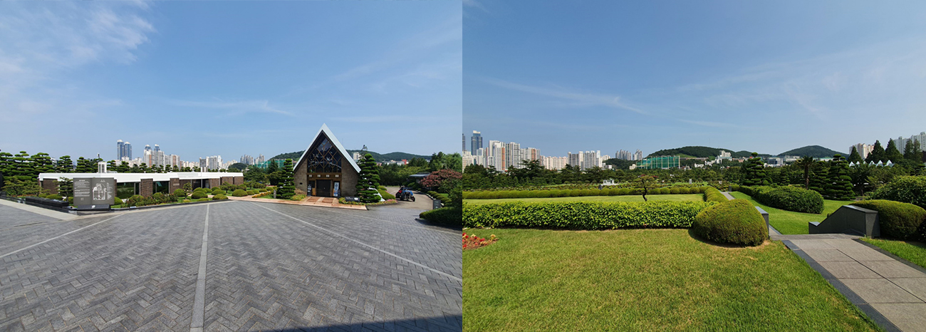 유엔기념공원에 첫 들어서면 보이는 풍경
