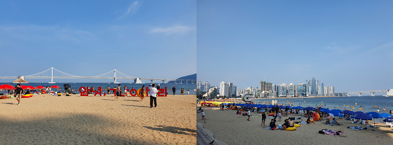 유엔공원 인근에 위치한 광안리 해수욕장